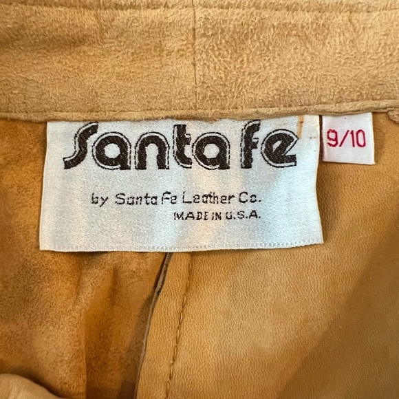 Vintage 70’s Santa Fe buttery soft yellow leather suede midi skirt GUC - Picture 2 of 6